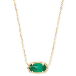 Kendra Scott Elisa Necklace Gold Emerald Cats Eye NWT
